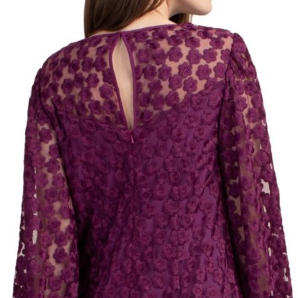 Trina Turk Floral Airie Dress, Women's Size 10 - Dark Purple - Picture 3 of 12